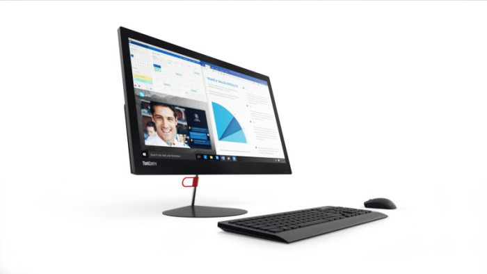 Thinkcentre X1 hero shot showing multitasking screen display